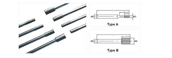 电镀金刚石/CBN磨棒常用2种形状